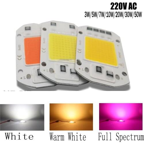 20pcs LED COB Chip 10W 20W 30W 50W AC110V 220V Smart IC LED Bead For LED Floodlight Spotlight COB Chip Warm White Cold White