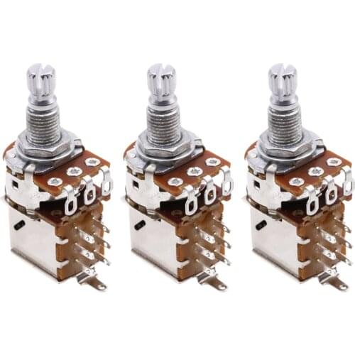 3Pcs A500K Push Pull Control Pot Potentiometer Volume Tone Switch for Electric Guitar Bass Replacing & Adjusting Volume Controls