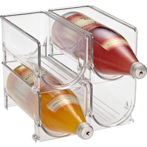 Refrigerator Organizer Kitchen Bottle Storage Rack Stackable Wine Holder Bottles Display Shelf Fridge Kitchen Organizer WJ829