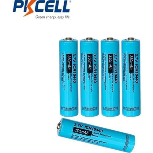 PKCELL Button Top AAA ICR10440 3.7v Liion Lithium Rechargeable Battery 10440 For headlamp mechanical mod torch headlight vap
