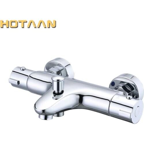Free Shipping Wall Mounted Two Handle Thermostatic Shower faucet Thermostatic mixer, Shower Taps Chrome Finish,YT-5318