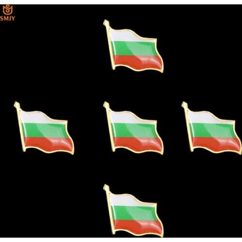 5PCS Euro DIY Clothing Accessories Badge Bulgarian Patriot Backpack Tie Butterfly Buckle Unisex Wearable Pin Brooch Collection