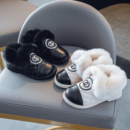 Kids Snow Boots 2020 New Elegant Winter Girls Felt Warm Fur Pu Waterproof Plush Princess Boots Boot Shoes Girl Children Footware