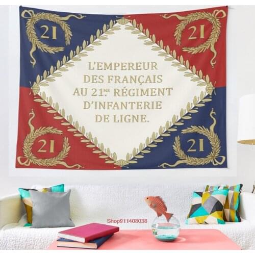 Napoleonic French regimental flag 21me 1804 tapestry Wall Hanging Tapestries for Living Room Bedroom Home Decor