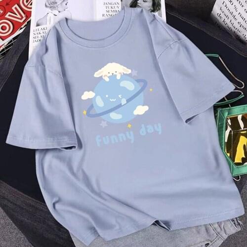 Pure Cotton Short-Sleeved T-Shirt Women Summer 2021 New Style Korean Loose Wild Printing Half-Sleeved Couple Suit