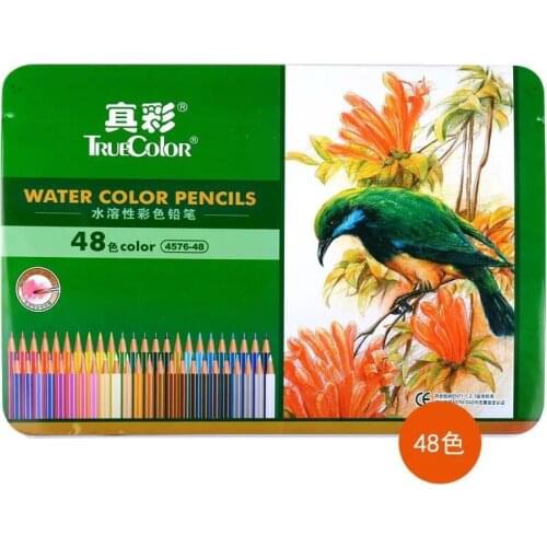 1Pcs Watercolor Pencils Art Iron box Colored Pencil 24 36 48 72Colors Professional Pencils For Drawing School Supplies
