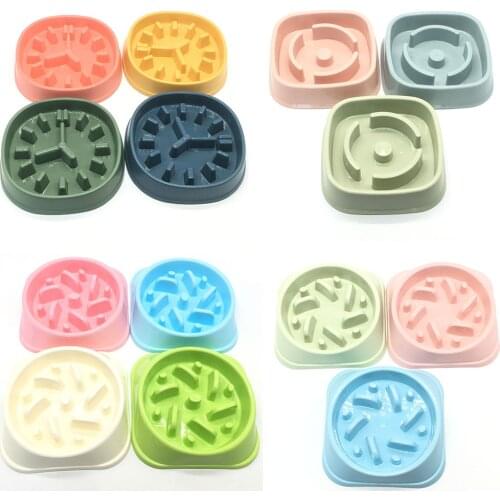 2021 Dog Slow Feeder Pet Cat Feeding Food Bowls Puppy Slow Down Eating Feeder Dish Bowl Prevent Obesity Anti Choke Dogs Bowls
