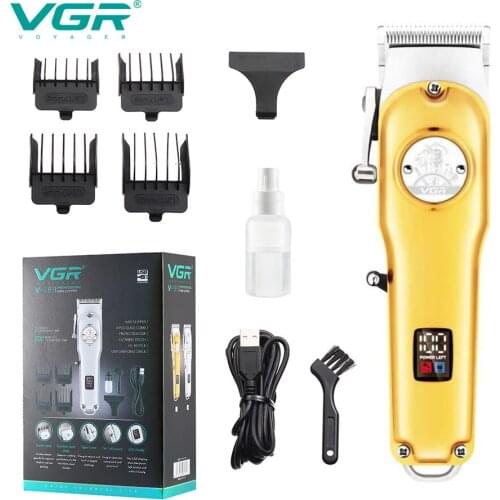 VGR Electric Hair Clipper High-power USB Charging LCD Professional Hair Trimmer Barber Cutter Shave Machine For Men Styling Tool