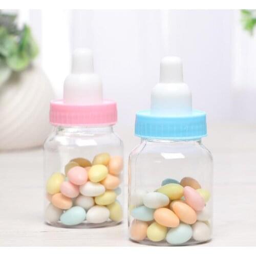 Cute Transparent Feeding Bottle Design Baby Shower Favor Holders Birthday Party Candy Bottle Candy Boxes LX1464