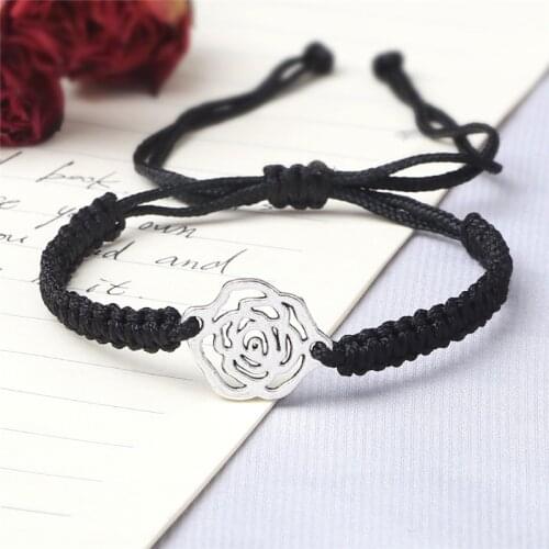 Trendy Braided Bracelets Handmade Weave Rope Adjustable Pulseras Tibetan Rose For Men/Women Bracelets&Bangles Friendship Gifts