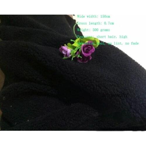 Monochrome lambshoe boots vest coat lining fur collar warm blanket cushion plush fabric0.7cm