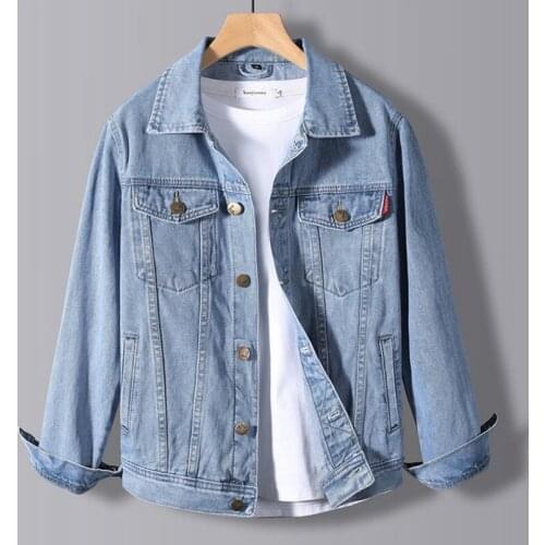 Hot 2021 Fashion Mens Denim Jackets Slim Fit Mens Jeans Jacket Cotton Outwear Coat Long Sleeve Cowboy Male Clothing Size M-5XL