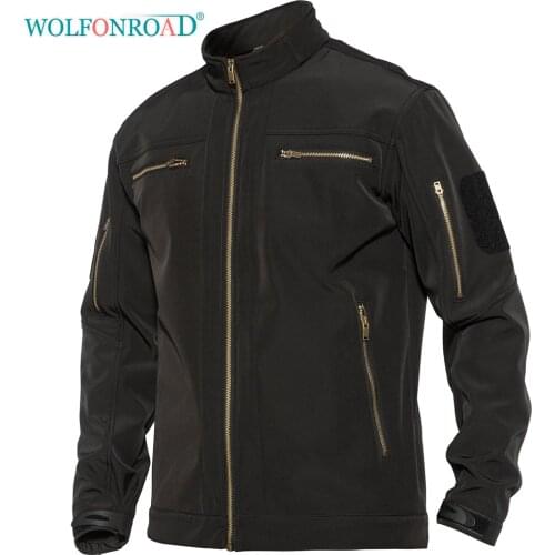 WOLFONROAD Mens Tactical Hunting Hiking Jackets Waterproof Stand up Camping Travel Jacket Coats Windbreaker Soft Shell Jackets
