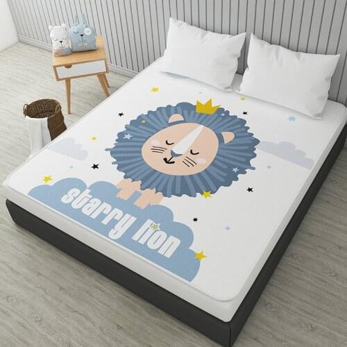 100%Polyester Fiber Waterproof Mattress Protector Bed Cover King Size Kids Summer Sleeping Mat Queen Mattress Cover Fitted Sheet