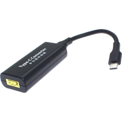 Laptop Power Jack Connector Dc Adapter Charger Converter for Macbook Think pad HP Square Female to USB Type C Adaptor Male 65W