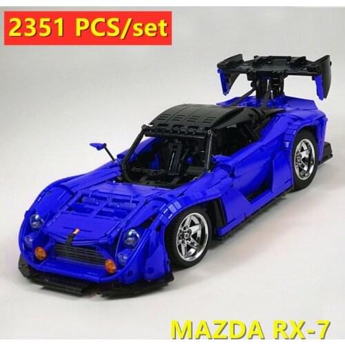 New MOC SERIES MAZDA RX-7 Super Racing Car LeGINGlys MOC-22346 Technic Model Kits Building Blocks Bricks Toys Kid birthday Gift