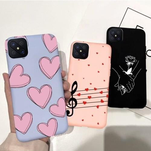 Popular Love Heart Case For OPPO Reno 4 Lite Case Silicone Soft Matte Candy Cover For OPPO Reno 4Z 5G Funda Reno4 Z 4F 4SE Coque