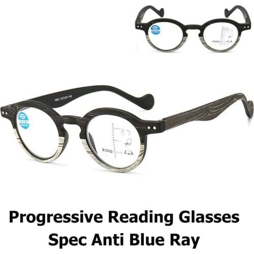 Progressive Reading Glasses Anti Blue Ray Black Wood Shade For Unisex Progressive Near And Far Eyeglasses With Filter Radiation