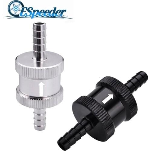 ESPEEDER 1/4" 6mm Aluminium Alloy Oil Petrol Diesel Water One Way Check Valve Fuel Non Return Check Valve One Way