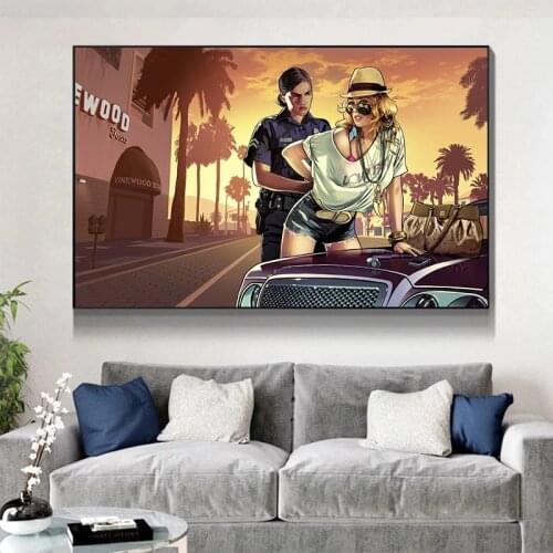 Modern Wall Art Canvas Painting Posters and Prints Wall Art Picture Police Girl Poster Picture Cuadros For Living Room Decor