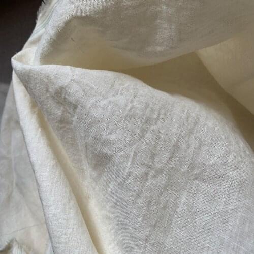 M-290 Ramie Fabric 100% Linen Water Washed White Ivory Blue Gray Colors 145 cm 57'' width 132 gsm for sewing 1 meters for sample