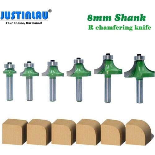 JUSTINLAURound Corner Cutter Wood Milling Cutter Drill Bit Chamfering R Angle Milling Cutter Metal Belt Bearing Trimming Machine