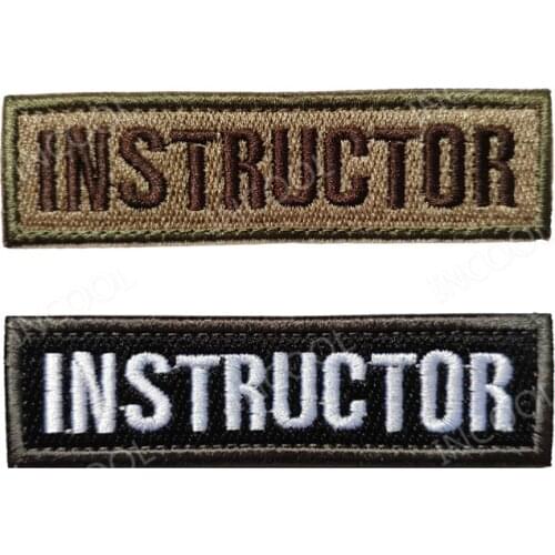 Embroidery Patch INSTRUCTOR Tactical Military Decorative Patches Combat Appliques Emblem Embroidered Badges Drop Shipping