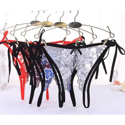 Womens Crotchless Erotic Underwear Panties Open Crotch Lingerie Sexy Thong and G Strings Intimate Goods Lace Briefs
