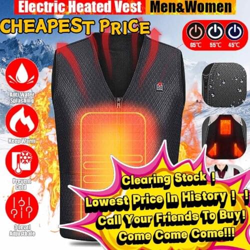 Men Autumn winter Smart heating Cotton Vest USB Infrared Electric Heating Vest Women Outdoor Flexible Thermal Winter Warm Jacket