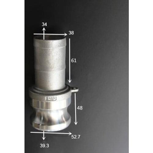 1-1/2" Hosetail Barb x Plug Type E Camlock Quick Disconnect Coupling 316 Stianless Cam Groove For Hose Pumps Homebrew