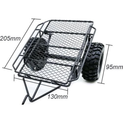 1pc Metal RC Trailer Car for SCX10 RC 4WD D90 Crawler Truck Upgrade Parts