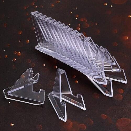 10pc Acrylic Stands Card Display Show Stand Acrylic Jewellery Stand Holder Collectibles Coins Easel Medal Badge Holder Post Card