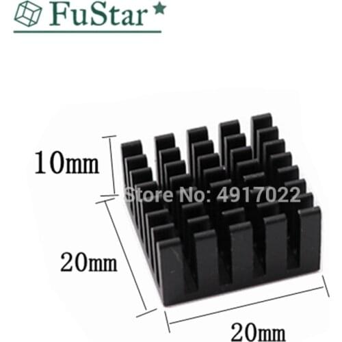 10pcs Black 20*20*10mm Heatsink Cooling Fin Aluminum Radiator Cooler Heat Sink for IC Chip LED 20x20x10mm LED Radiator Radiator