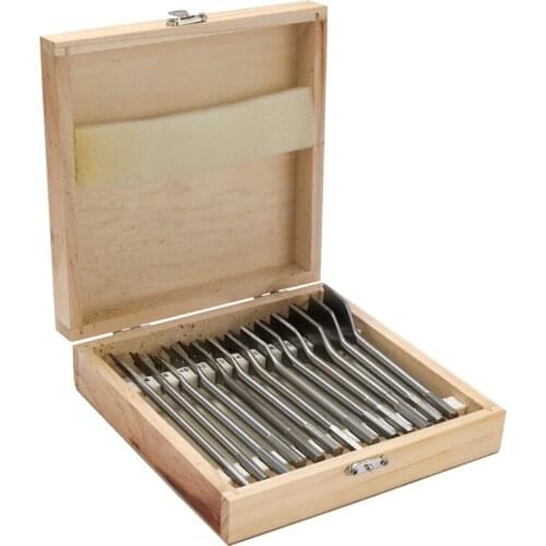 13Pcs Flat Spade Drill Bits Set Metal Bit Kit Hex Shank Woodworking Tool Accessories Retail