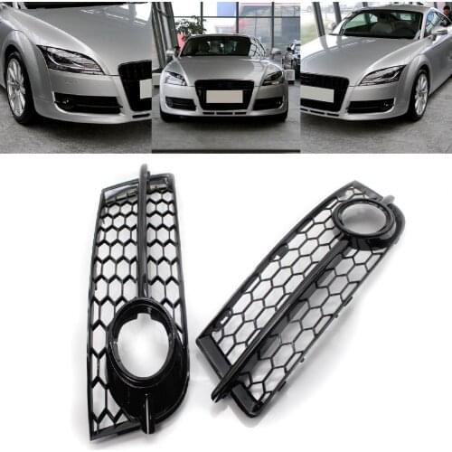 2Pcs Reliable Honeycomb Professional Fog Light Cover 8J0807682 8J0807681 ABS Front Bumper Grill Wear-resistant