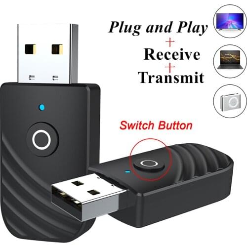 3 in 1 USB Bluetooth 5.0 Audio Transmitter Receiver 3.5mm AUX Wireless Music Adapter For TV PC Car Speaker Headphones