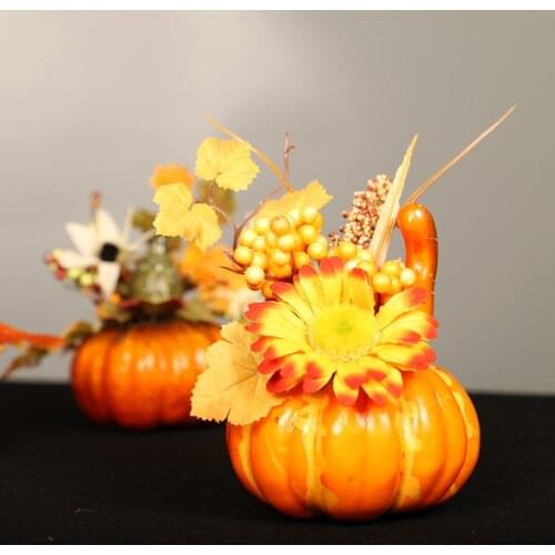 3D Simulation Pumpkin Maple Leaf Pomegranate Table Decoration Halloween Autumn Decoration Props Pumpkin Home Decoration
