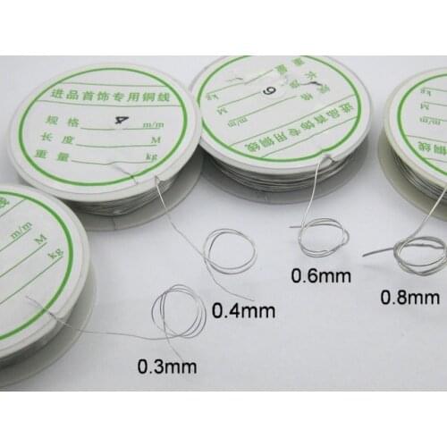 4 Rolls Mixed Size Silver-plate Copper Beading Jewelry Wire