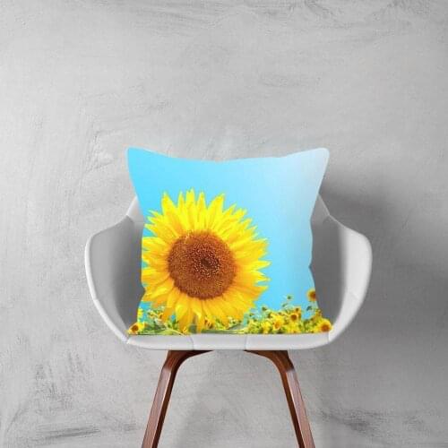 45*45cm Sunflowers Cushion Covers Decorative Chair Cushions Decor Side Couch Single Car Decor Pillow Home Pillowcase Throw L7X3