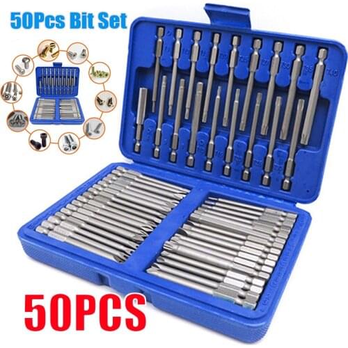 50/8pcs 75mm Extra Long Reach Bit Set Security Screwdriver Bits Torx Star Hex Bit