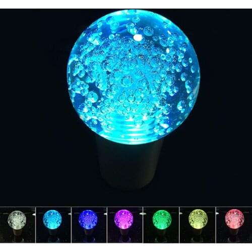 55mm Colorful Round Crystal Ball Style Touch Activated LED Shift Knob