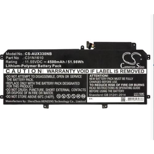 Cameron Sino 4500mAh battery for ASUS UX330 UX330C Zenbook UX330CA Zenbook UX330U Notebook, Laptop Battery