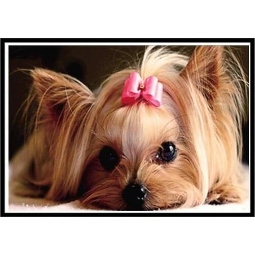 DIY 5D Diamond Painting Dog,Full Drill 5D Rhinestone Diamond Embroidery Paintings by Number Kits Arts Craft for Home Wall Decor