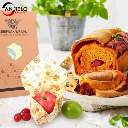 Anjielosmart Reusable Food Wraps Roll custom food wrapping Wrap Eco Friendly Sustainable beeswax wrap for Food Storage