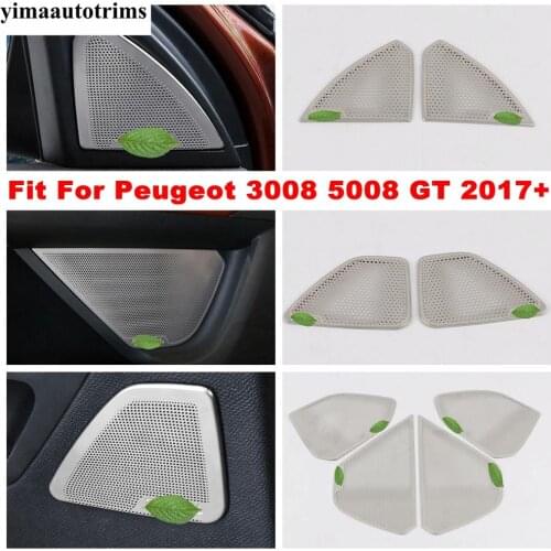 Side / Rear Car Door / Front Triangle Pillar A Speaker Loudspeaker Sound Frame Cover Trim For Peugeot 3008 5008 GT 2017 - 2021