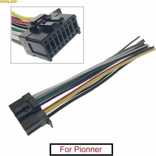 FEELDO Auto Universal 16Pin Car Wire Harness Adapter Connector Plug For Pionner DVD CD Radio Stereo Wire Cable