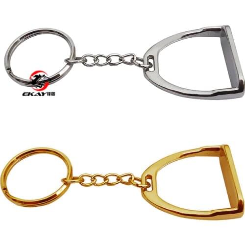 Free shipping zinc diecasting horse stirrup key ring,with chain&O ring.Silver color(SK006)