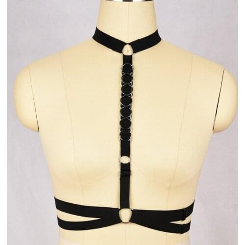 Body Cage Goth Body Harness Corset Bra Elastic Fetish Lingerie Cage Exotic Dancewear Suspender Bondage Harness Sexy bodysuit