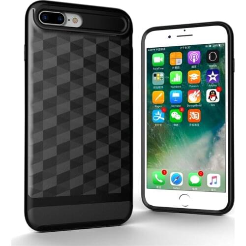 Phone Case for iPhone X/8/8 Plus Anti-shock Dustproof Cover sleeve for iPhone 7 7 Plus Cases Grid Hard PC TPU phones shell