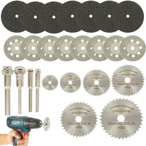 32pcs Wood Cutting Disc Circular Saw Blades Woodworking Diamond Metal Dremel Drill Rotary Cutting Tool Power Tools Dropshipping